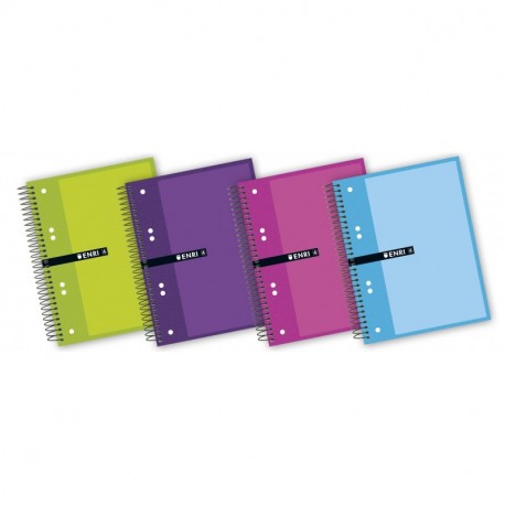 Enri 100430087 - Pack de 5 cuadernos en espiral, tapa extradura