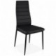 HomeSouth - Pack Seis sillas tapizadas símil Piel, Silla Color Negro Patas metalicas Negras.