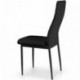HomeSouth - Pack Seis sillas tapizadas símil Piel, Silla Color Negro Patas metalicas Negras.