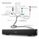 Barra de Sonido，EIVOTOR Barra Inalámbrica para TV Mini Altavoz Soundbar USB Portatil con Puerto AUX de 3,5 mm Estéreo Dual 3D