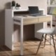 Mesa escritorio desplazante blanco artic y roble canadian para estudio, oficina o habitacion 98cm