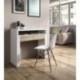 Mesa escritorio desplazante blanco artic y roble canadian para estudio, oficina o habitacion 98cm