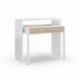 Mesa escritorio desplazante blanco artic y roble canadian para estudio, oficina o habitacion 98cm