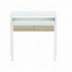 Mesa escritorio desplazante blanco artic y roble canadian para estudio, oficina o habitacion 98cm
