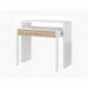 Mesa escritorio desplazante blanco artic y roble canadian para estudio, oficina o habitacion 98cm