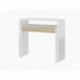 Mesa escritorio desplazante blanco artic y roble canadian para estudio, oficina o habitacion 98cm