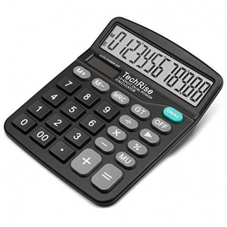 Calculadora, TechRise Calculadora Básica Sobremesa Escritorio, Alimentación combinada Solar / Batería