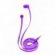 Trust Duga - Auriculares In-Ear con Cable Plano Anti enredos, Color Lila