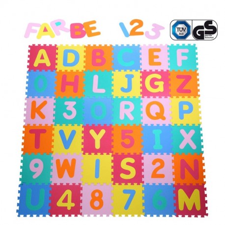 Yorbay Alfombra puzle para Niños bebe infantil, esteras de 32x32 cm, 36 piezas Numeros 0 al 9 y 26 Letras en Espuma EVA