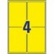 Avery España L6127-8.Caja de32 etiquetas amarillo fluorescentes de poliéster 8hj