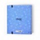 Grupo Erik Editores CAT0015 - Carpeta 4 anillas Troquelada Premium Amelie Classic con goma, Azul