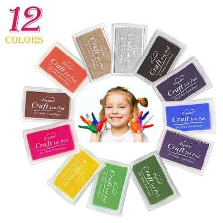 Almohadilla de tinta, infreecs Colorful tinta Craft Sellos de goma para niños tinta no tóxico seguro para el bebé de huellas 