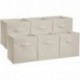 AmazonBasics - Cubos de Almacenamiento Plegables Pack de 6 , Beige
