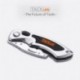 TACKLIFE Cúter, Cuchillo Plegable con 5 Hojas, Mango de Acero Inoxidable con Agarre Antideslizante Suave y Bloqueo de Liberac