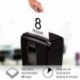 Fellowes 8Cd - Destructora trituradora de papel y Cds, corte en partículas, 8 hojas, negro