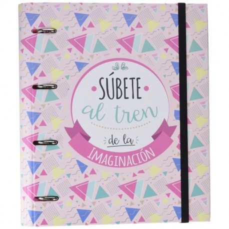 Grupo Erik Editores Amelie Classic - Carpeblock con 4 anillas, 32 x 27.5 cm, color rosa