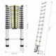 Finether 5M Escalera Telescópica de Aluminio, Escalera Extensible Multifuncional con Protección de Dedos, 13 Peldaños, Certif