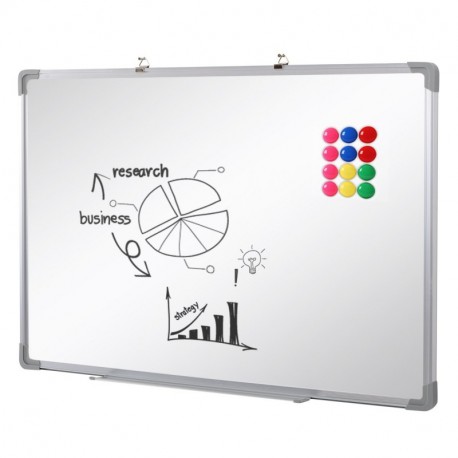 SwanSea oficina pizarra blanca magnética con pen tray y 12 Magnetes 60x45cm