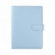 Funda de piel para bloc de notas, de Zhi Jin. A5. Carpeta de aros recargable. Con espacio para bolígrafo, color Mint Blue