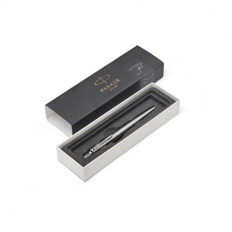 Parker Jotter bolígrafo de gel, acero inoxidable con adorno cromado y tinta negra con punta mediana 0,7 mm en estuche 2020