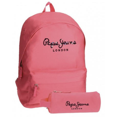 Pepe Jeans 6682357 Harlow Mochila Escolar, 42 cm, 22.79 litros, Rosa