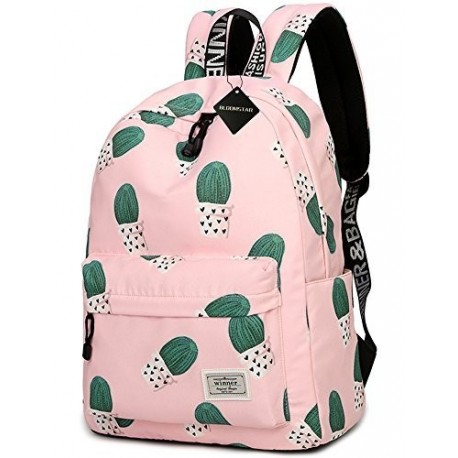 Escuela Bookbag para niñas, lindo Cactus resistente al agua portátil mochila universitarias bolsas mujeres viajes mochila