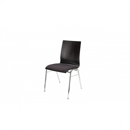 K & M 13415 silla apilable con asiento acolchado – Negro