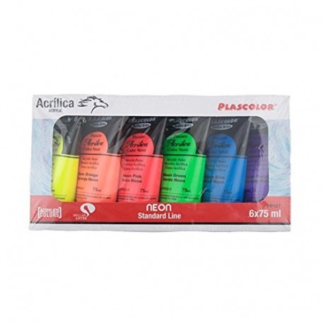 Plascolor PP187 - Pack de 6 tubos de pintura acrílica, multicolor