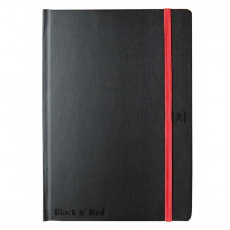 Oxford Black NRed - Cuaderno cosido con planificador semanal B5 negro