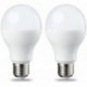 AmazonBasics Bombilla LED Esférica E27, 14W equivalente a 100W , Blanco Cálido - 2 unidades