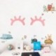 Pegatina de Pared, 3D Ojos Cerrados Pestañas Decorativas de Etiqueta Engomada de Hogar DIY, para Habitaciones de Niñas Rosa 