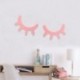 Pegatina de Pared, 3D Ojos Cerrados Pestañas Decorativas de Etiqueta Engomada de Hogar DIY, para Habitaciones de Niñas Rosa 