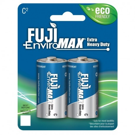 Fuji EnviroMax C baterías, pack de 4 Extra Resistentes de respetuoso con el medio ambiente. Nº 1 duradero Zinc recargable.