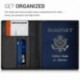 kwmobile Funda con bloqueo RFID para pasaporte y DNI estuche de cuero sintético para tarjetas de crédito - cubierta con tarje