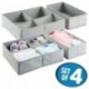 mDesign Organizador para armarios juego de 4 – Cajas de plástico para ropa, cosméticos, pañales, pañuelos, lociones o medic