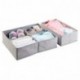 mDesign Organizador para armarios juego de 4 – Cajas de plástico para ropa, cosméticos, pañales, pañuelos, lociones o medic