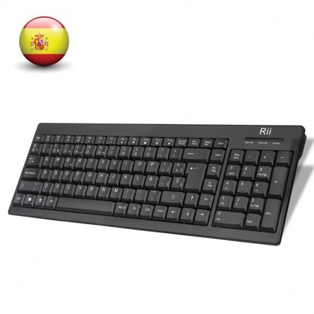 Rii RK901 Wireless Teclado layout Español Teclado inalámbrico para Windows, Android, Chrome y Smart TV, QWERTY Español, col