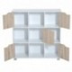 HOMCOM Estantería Librería Alta para Libros Tipo Biblioteca Organizador Multifuncional Blanco-Roble 9 Cubos 