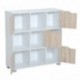 HOMCOM Estantería Librería Alta para Libros Tipo Biblioteca Organizador Multifuncional Blanco-Roble 9 Cubos 