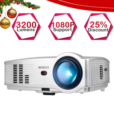 Proyector Full HD, Proyectores LED 3200 Lúmenes 1080P Proyector Video Portátil WiMiUS T4 Projector LCD Home Cinema Apoyo 1920