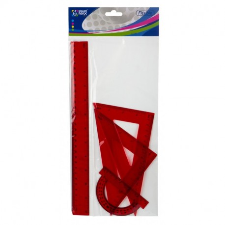 ColorBaby - Juego Dibujo Flexible 4 Piezas, Regla, 30 cm 72789 