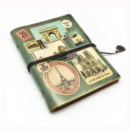 NectaRoy Retro Vintage Cuero Cuaderno Diario Notebook, Estilo Europeo PU Cubierta Hojas Sueltas Libreta y De Viaje Cuaderno P