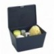 Wenko 22596100 Caja con tapa Brasil – Cesta, baño cesta con tapa, plástico termoplástico TPE , Azul Oscuro, 15, 5 x 19 x 10 