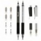 ELZO 2PCS Bolígrafos Digitales 3-en-1 Stylus Pen con Bolígrafo y 4 Discos Reemplazables Consejos de 2 Consejos de Fibra de Re