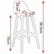 Woltu BH44ws-1 1 x Taburete de Bar Barra de plástico Silla de Cuero con Respaldo Silla de diseño Cocina Silla Blanco