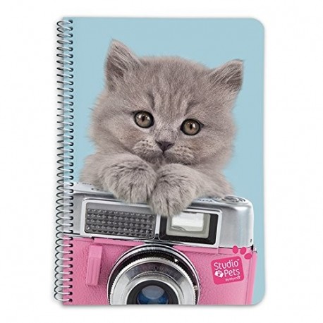 Grupo Erik Editores Cuaderno Tapa Dura A5 5X5 Studio Pets Cat Camera