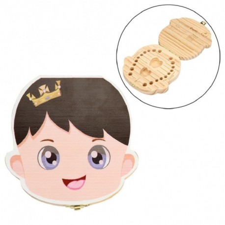 Sannysis Caja de almacenamiento de madera para Dientes de leche Niños-Español 
