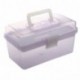TOOGOO R Caja de almacenamiento herramientas de hardware de 2 capas mango de plastico, Purpura clara
