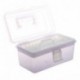 TOOGOO R Caja de almacenamiento herramientas de hardware de 2 capas mango de plastico, Purpura clara