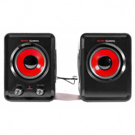 Mars Gaming MS3 - Altavoces Gaming 15W Potencia, 6 Drivers / 2 Activos y 4 pasivos, tamaño Compacto,subwoofer para Graves, U